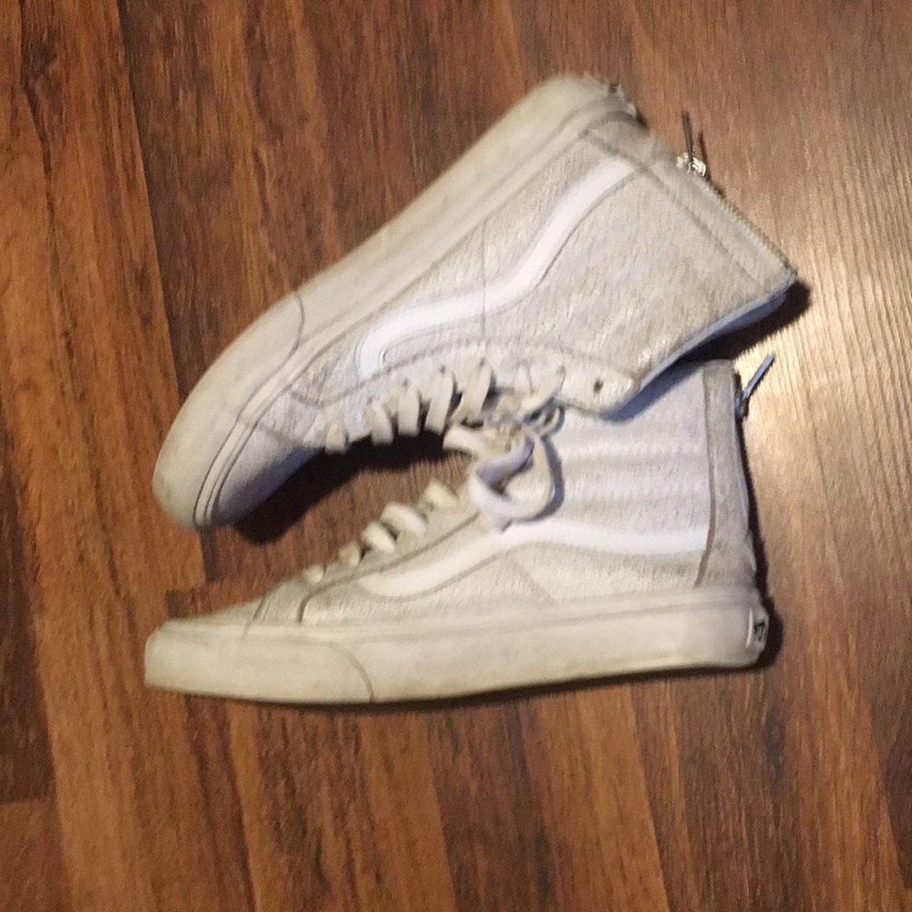 VANS white crackle high top sneakers 7.5 - Picture 6 of 8